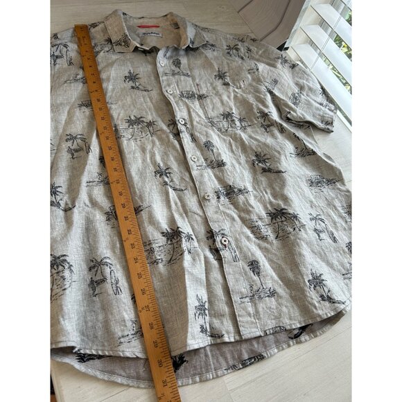 TOMMY BAHAMA Mens XL 100% Linen Short Sleeve Button Down Shirt - Picture 9 of 11